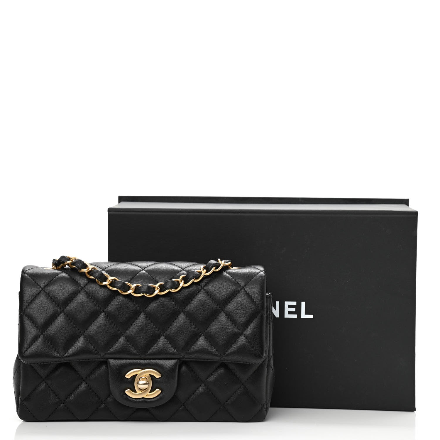 Chanel Lambskin Quilted Mini Rectangular Flap Black 13 of 13