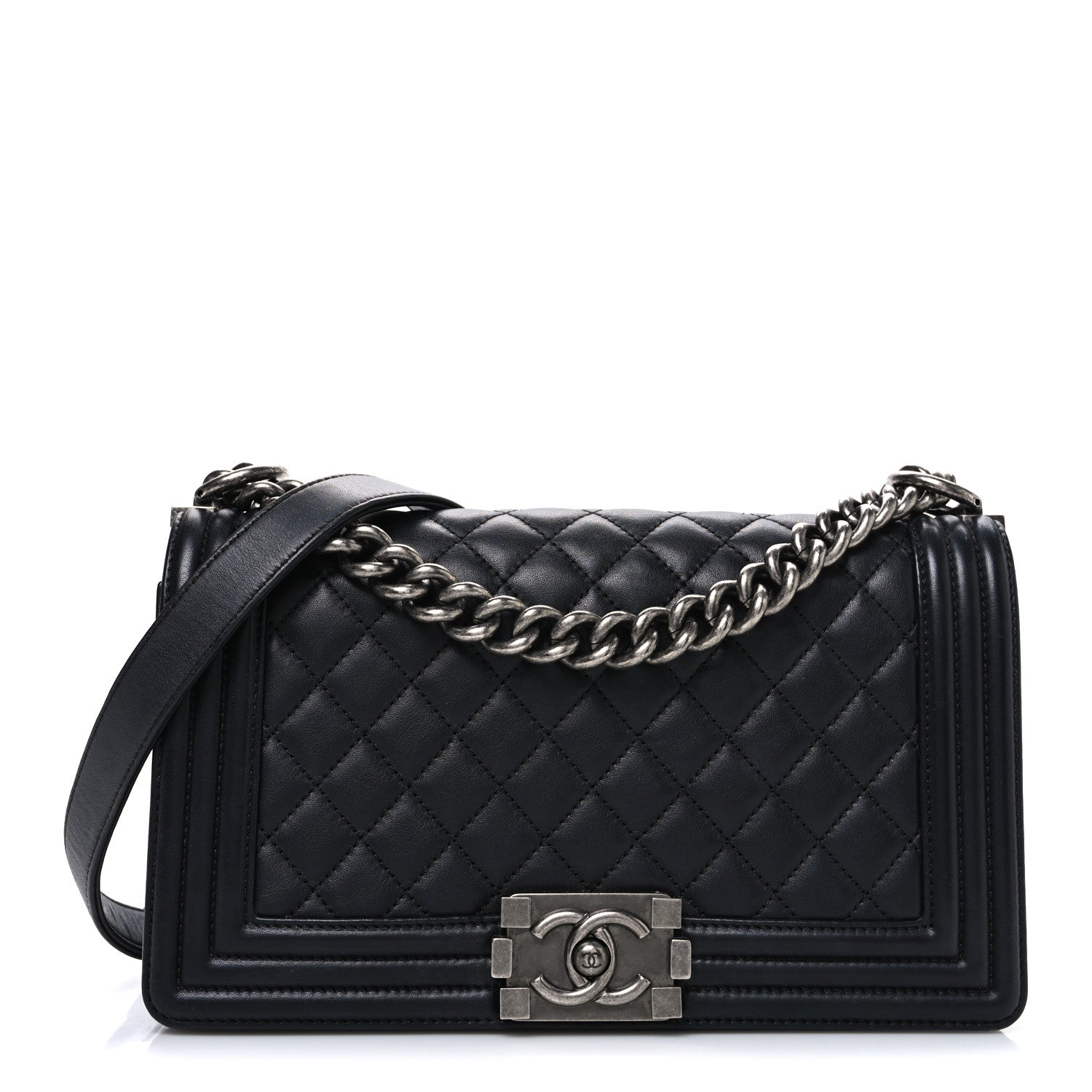 Chanel Lambskin Quilted Medium Boy Flap Black 1 of 13