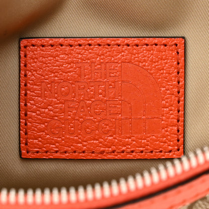 Gucci X THE NORTH FACE Monogram Textured Dollar Calfskin Embroidered Belt Bag Beige Ebony Mystic White Deep Orange 6 of 11