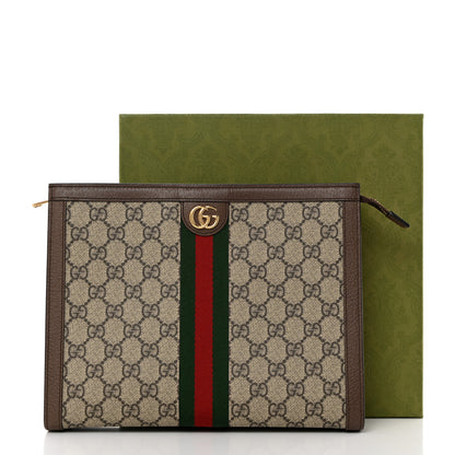Gucci GG Supreme Monogram Web Ophidia Pouch Brown 10 of 10