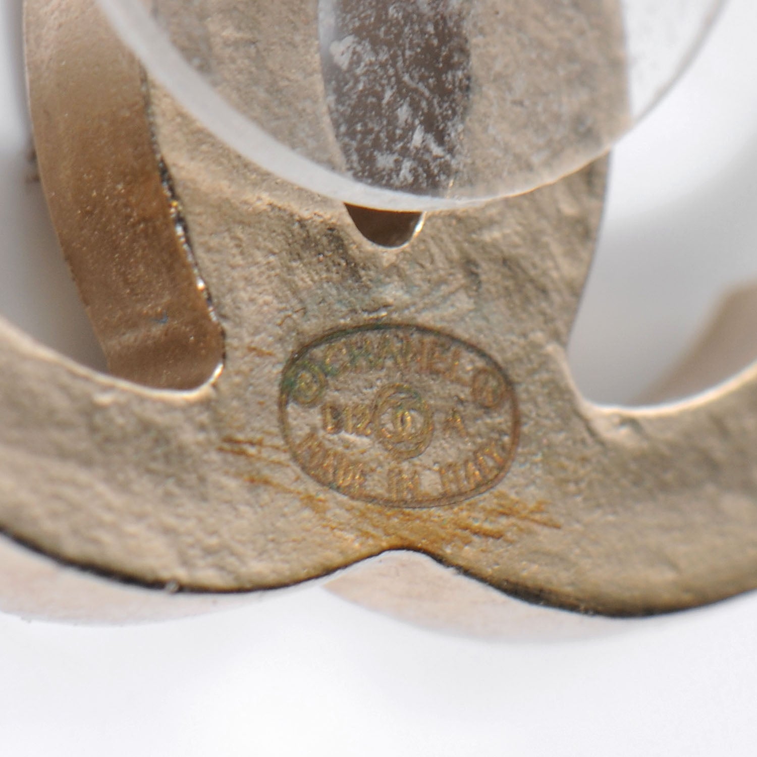 Chanel Enamel CC Clover Earrings Black Gold 4 of 4