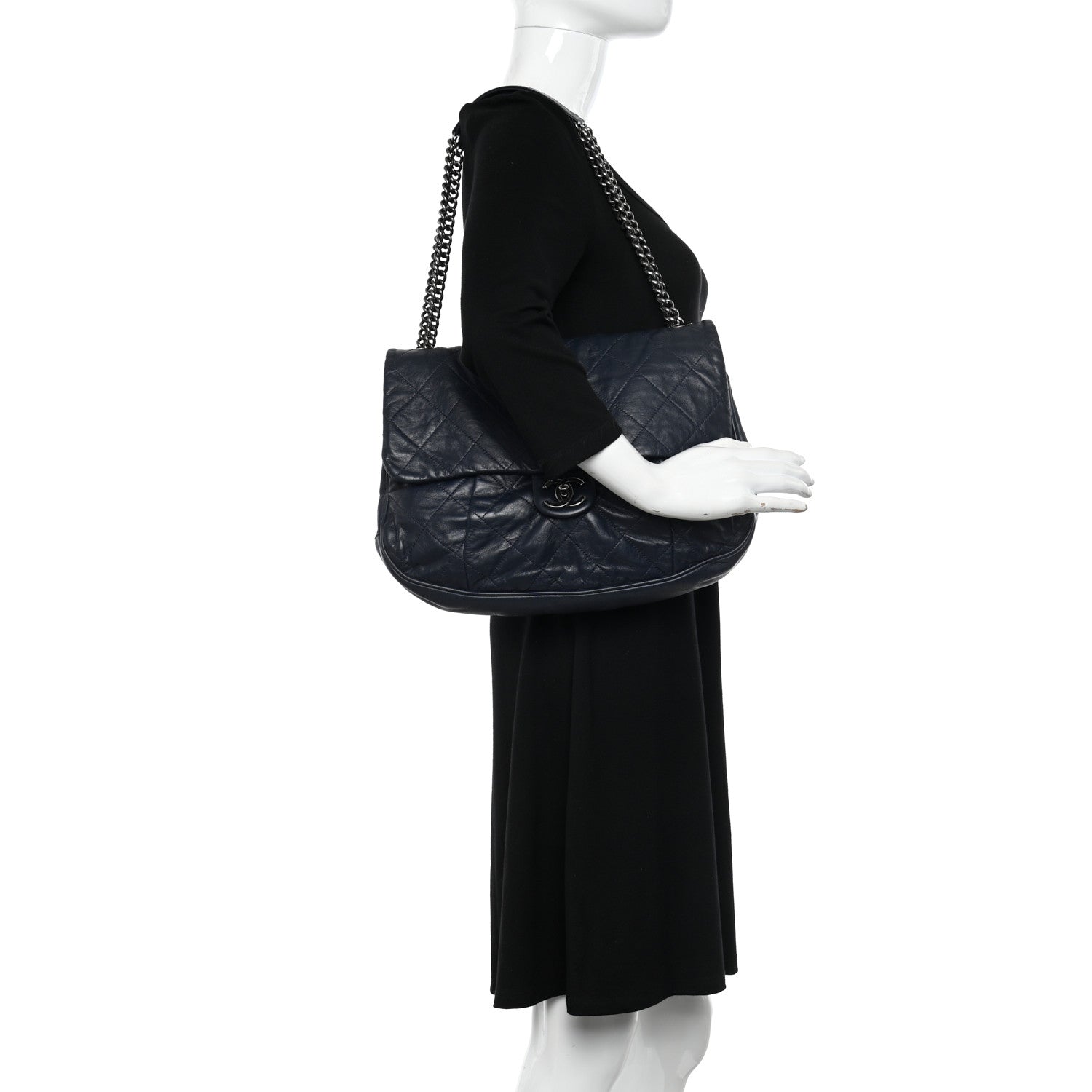 Chanel Calfskin Coco Pleats Flap Black 2 of 12