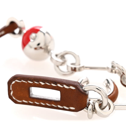 Hermes Palladium Barenia Bijou De Sac Bag Charm Fauve Rouge De Coeur 4 of 6