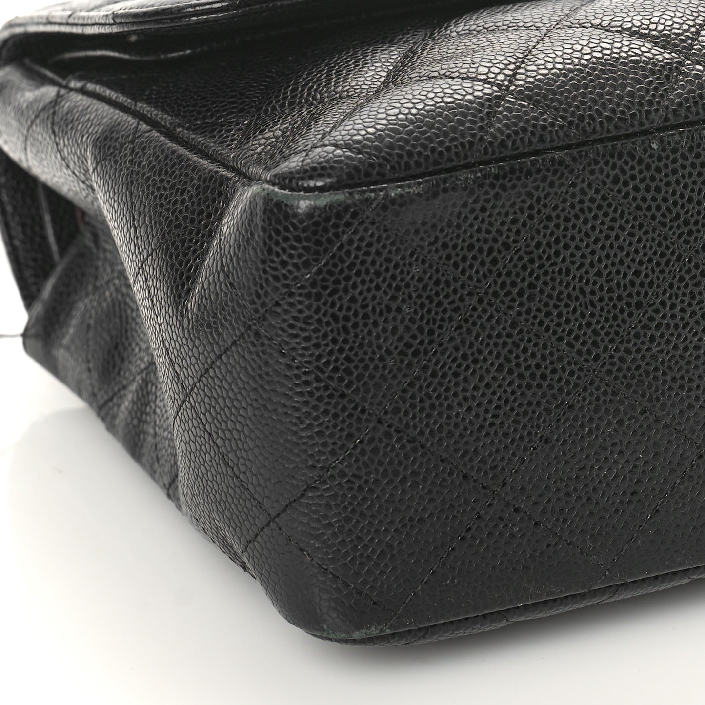 Caviar Quilted Jumbo Double Flap Black