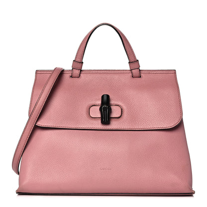 Gucci Cellarius Calfskin Medium Bamboo Daily Top Handle Bag Carmine Rose 1 of 13