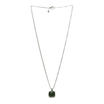 David Yurman Sterling Silver Diamond Green Orchid 14mm Chatelaine Pendant Necklace 3 of 6