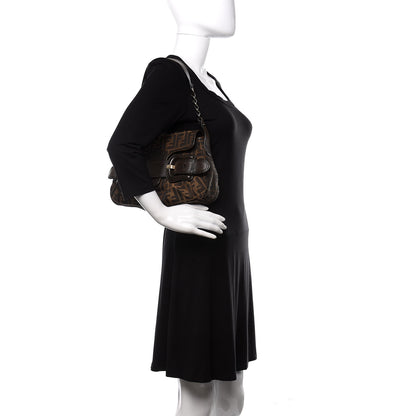 Fendi Zucca B Bis Flap Bag Tobacco Castagna 2 of 9