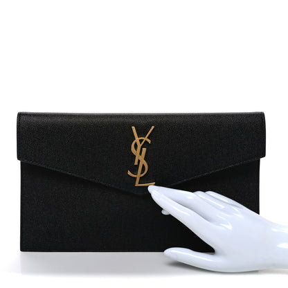 Saint Laurent Grain De Poudre Uptown Pouch Black 2 of 7