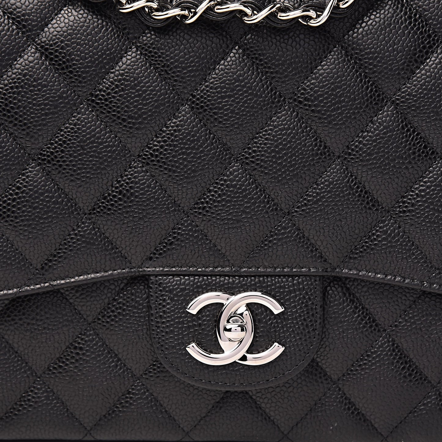 Caviar Quilted Maxi Double Flap Black