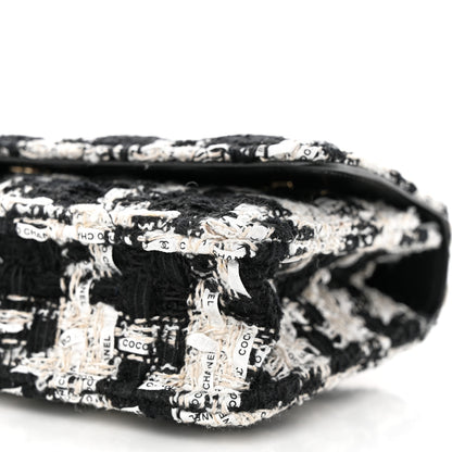 Chanel Tweed Quilted Wallet On Chain WOC Black Ecru White 11 of 11