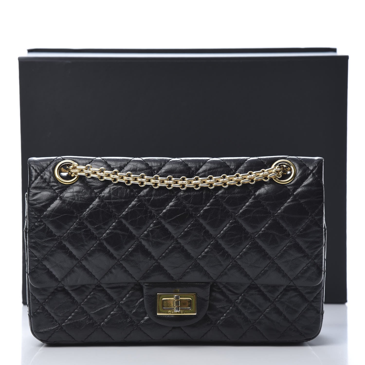 Chanel Aged Calfskin Quilted 2.55 Reissue 225 Flap Black 14 of 14