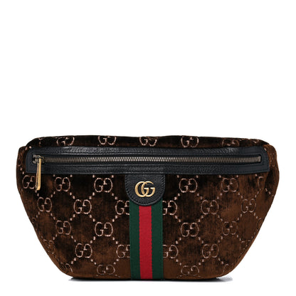 Gucci GG Monogram Velvet Belt Bag Brown 1 of 10