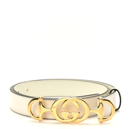 Gucci Calfskin Trapuntata Zumi 30mm Belt 90/36 White 1 of 5
