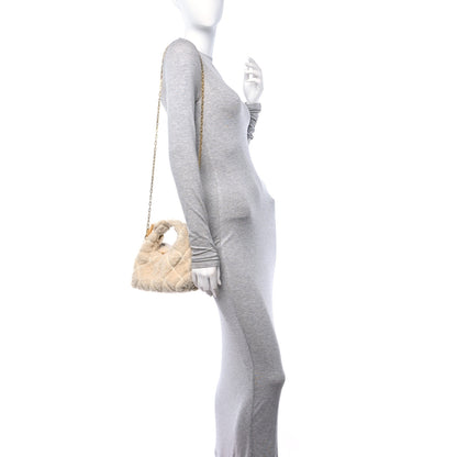 Burberry Shearling Peg Micro Duffle Bag Ecru 2 of 13
