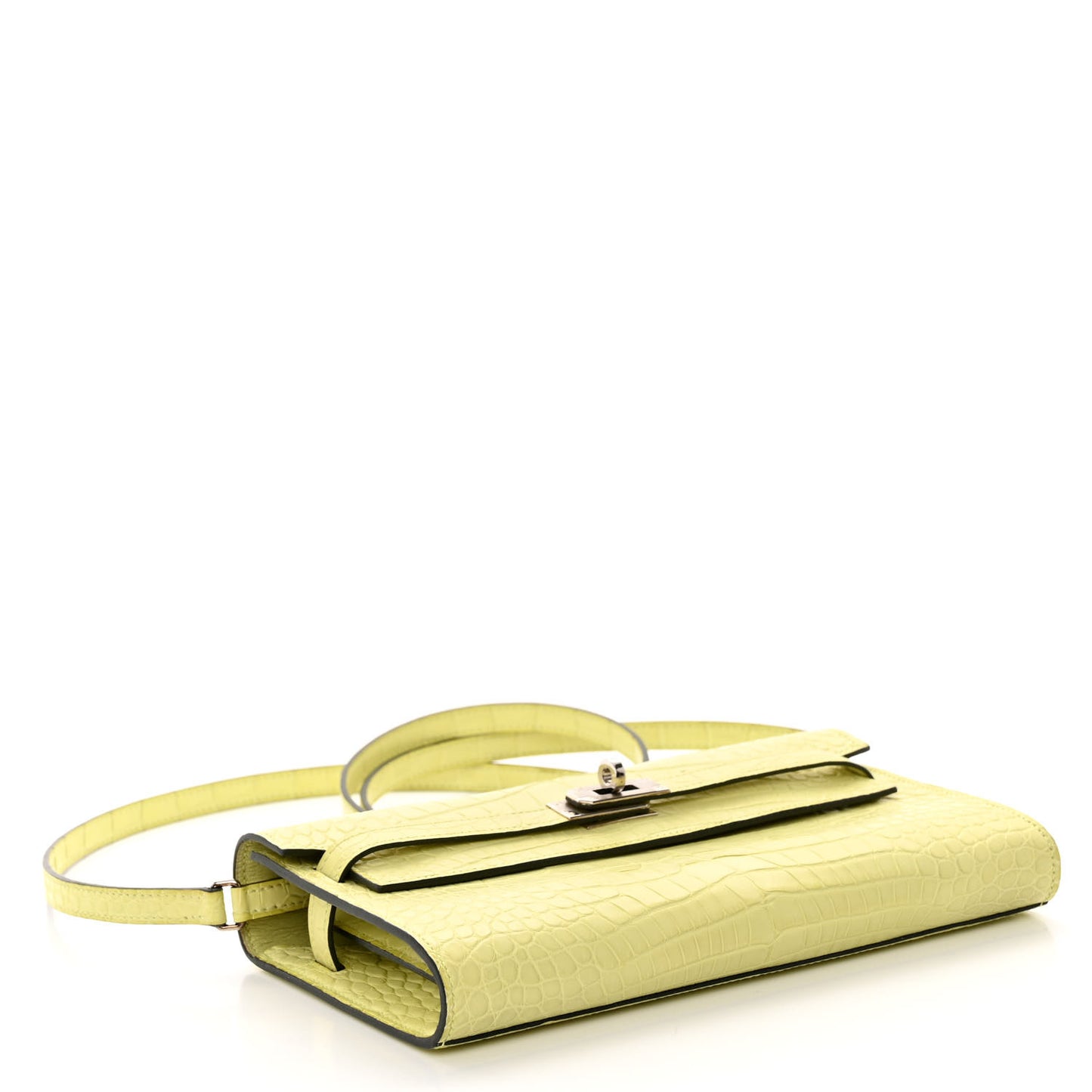 Matte Alligator Kelly To Go Wallet Jaune Bourgeon