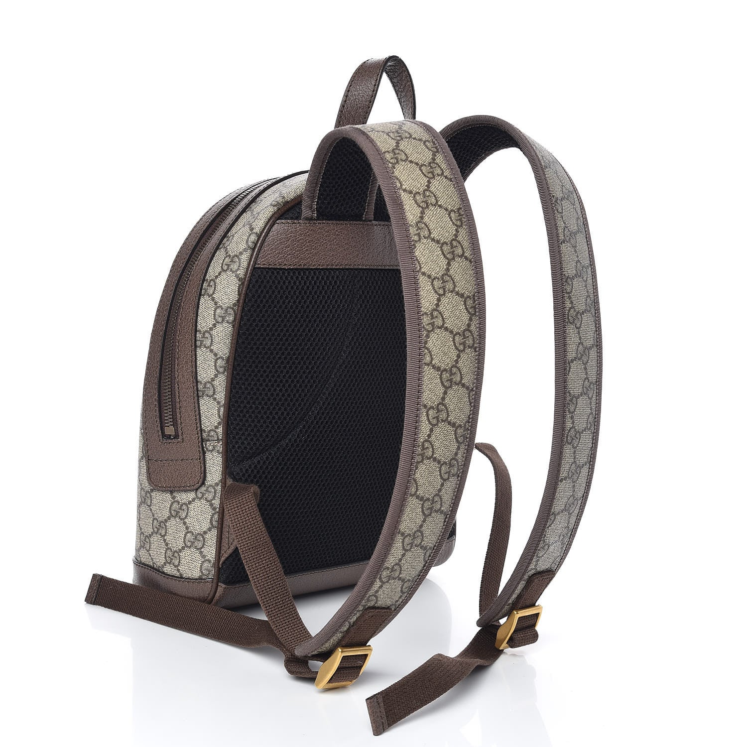 Gucci GG Supreme Monogram Calfskin Web Small Ophidia Day Backpack Beige Ebony New Acero 3 of 9