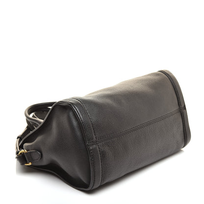 Alexander McQueen Pebbled Calfskin Small Skull Padlock Zip Around Tote Black 4 of 9