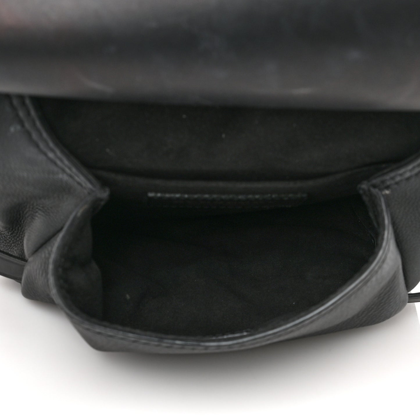 Calfskin Large Bridle Saddle Bag Black