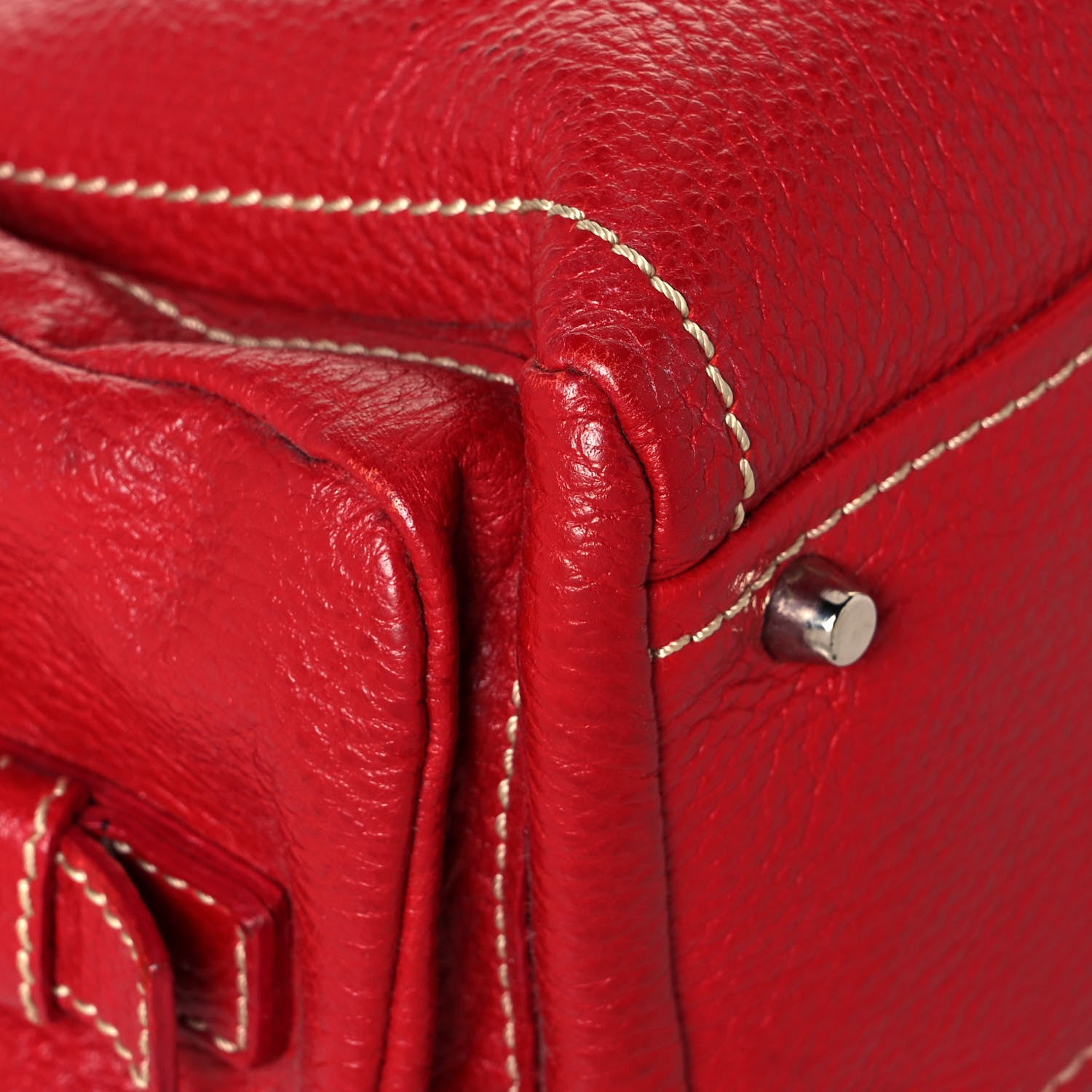 Prada Vitello Daino Shoulder Bag Rosso 7 of 12