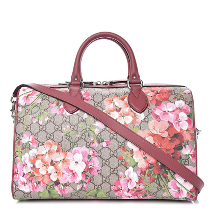 Gucci GG Supreme Monogram Blooms Medium Boston Beige Multicolor Dry Rose 1 of 9