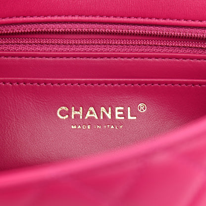 Chanel Lambskin Quilted Mini Rectangular Pearl Crush Flap Fuchsia 6 of 10