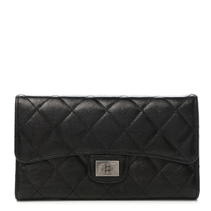 Chanel Glazed Calfskin Quilted Reissue Long Flap Wallet Black 1 of 10