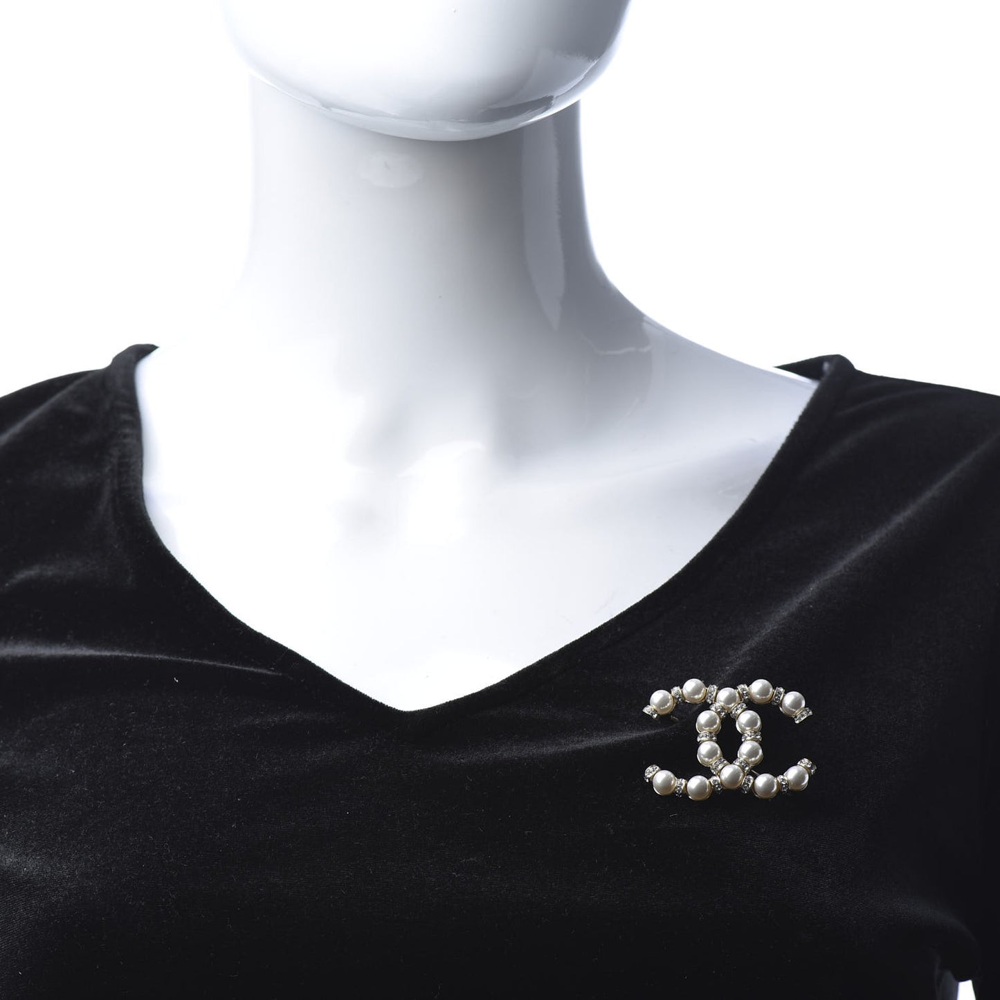 Pearl Crystal Nefertiti CC Brooch Gold