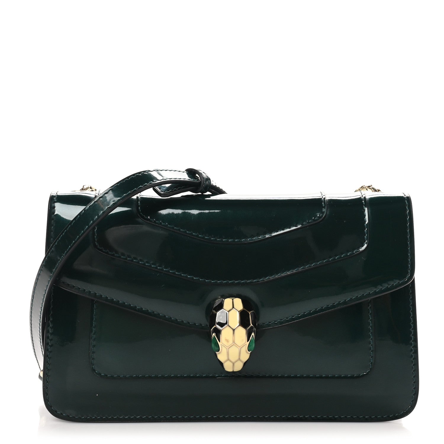 Bulgari Patent Serpenti Forever Crossbody Emerald 1 of 11
