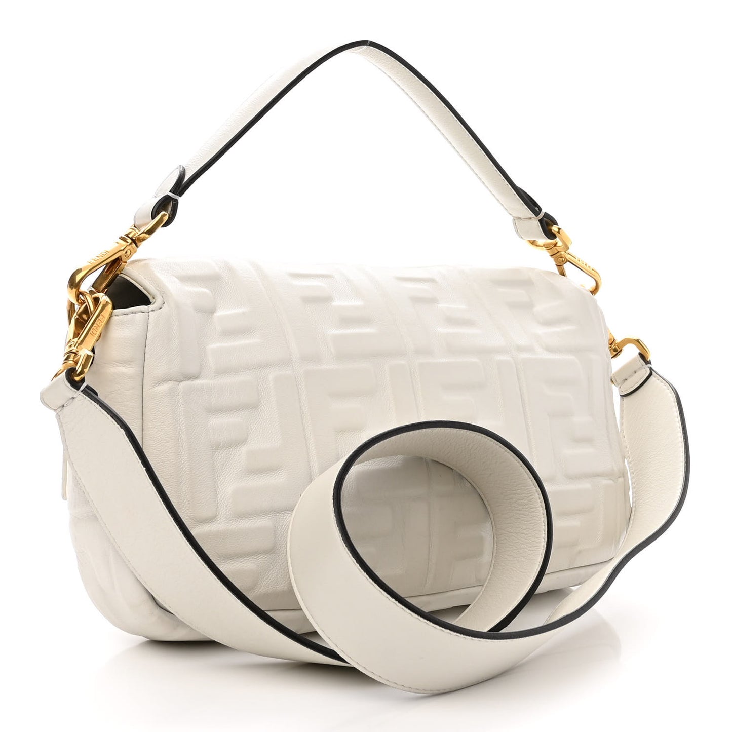 Nappa FF 1974 Embossed Baguette White