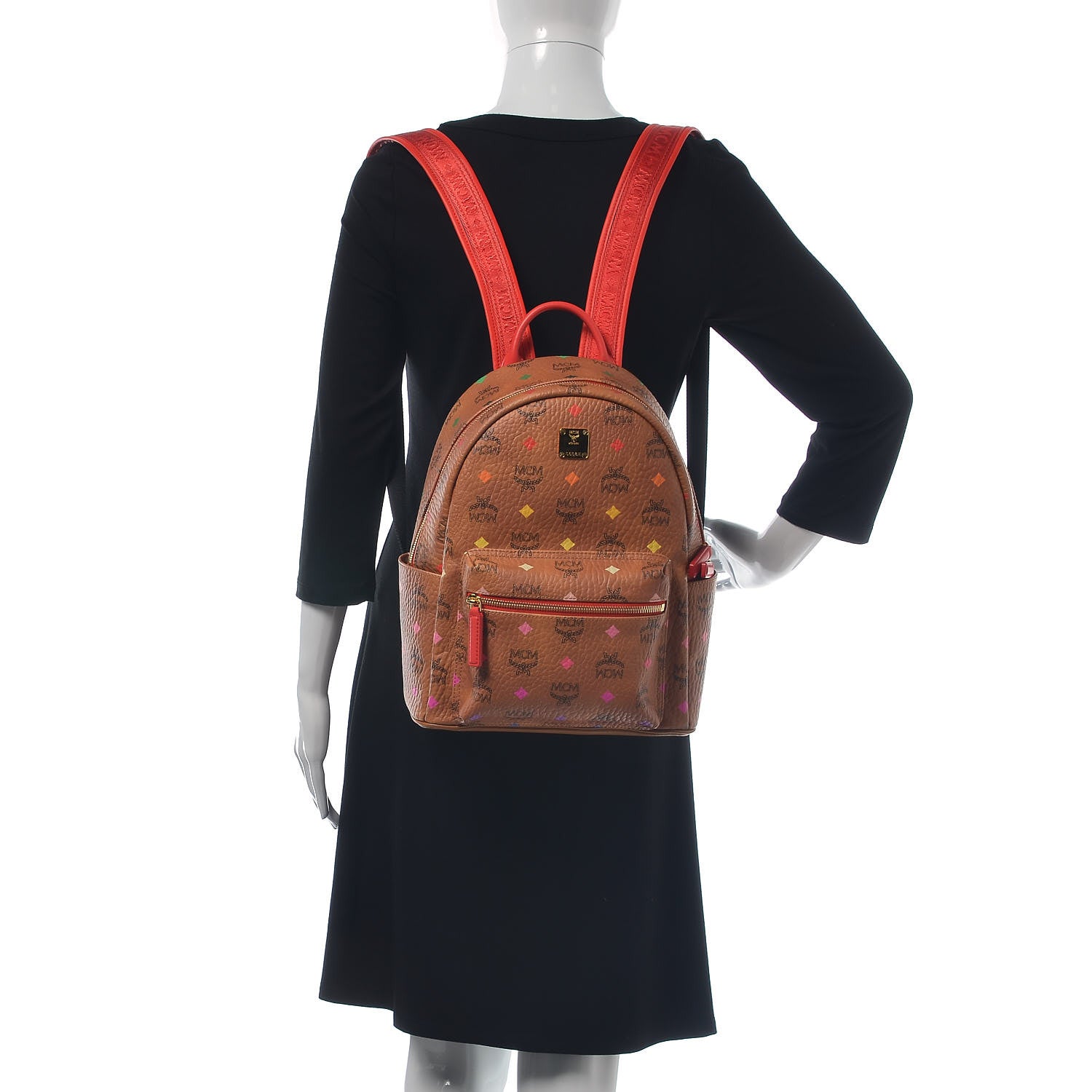 MCM Visetos Spektrum Small Stark Backpack Cognac 2 of 12