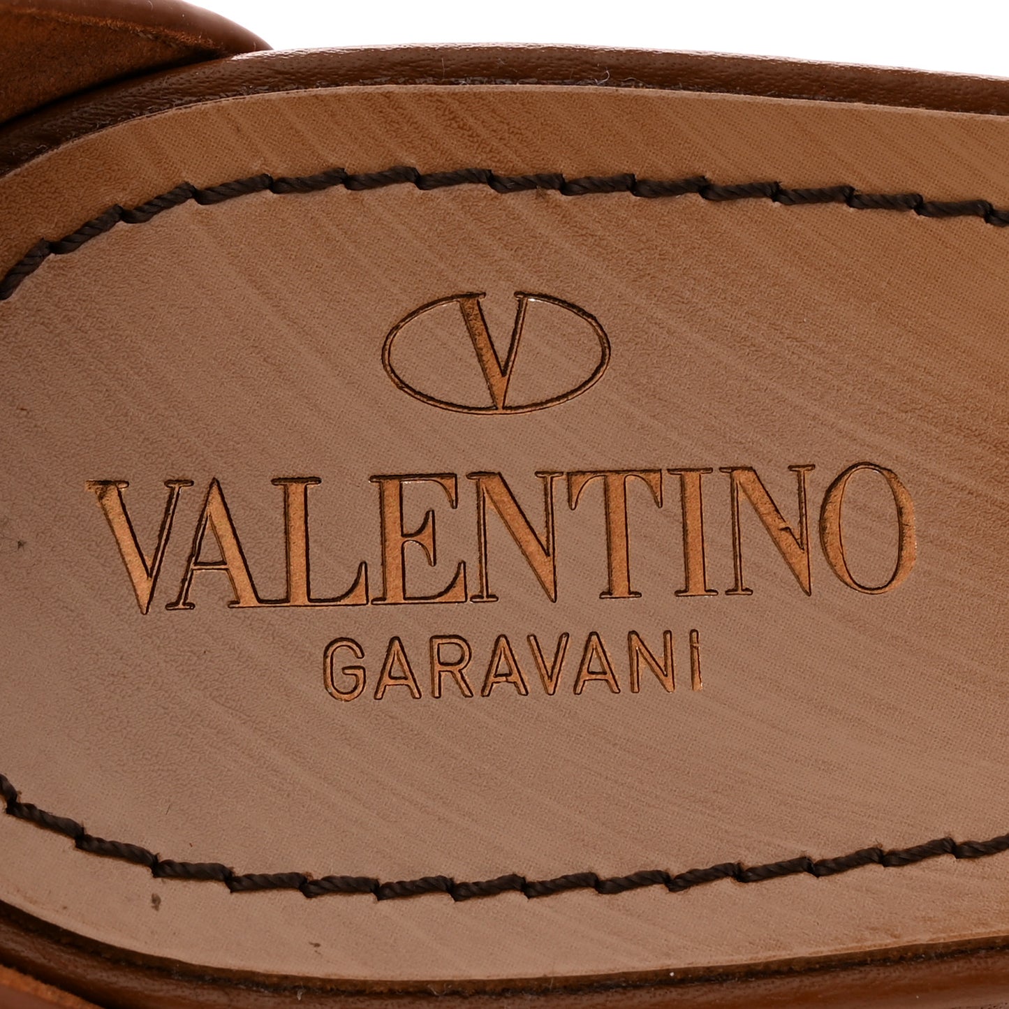 Grained Calfskin Roman Stud Ankle Strap 75mm Sandals 39 Selleria