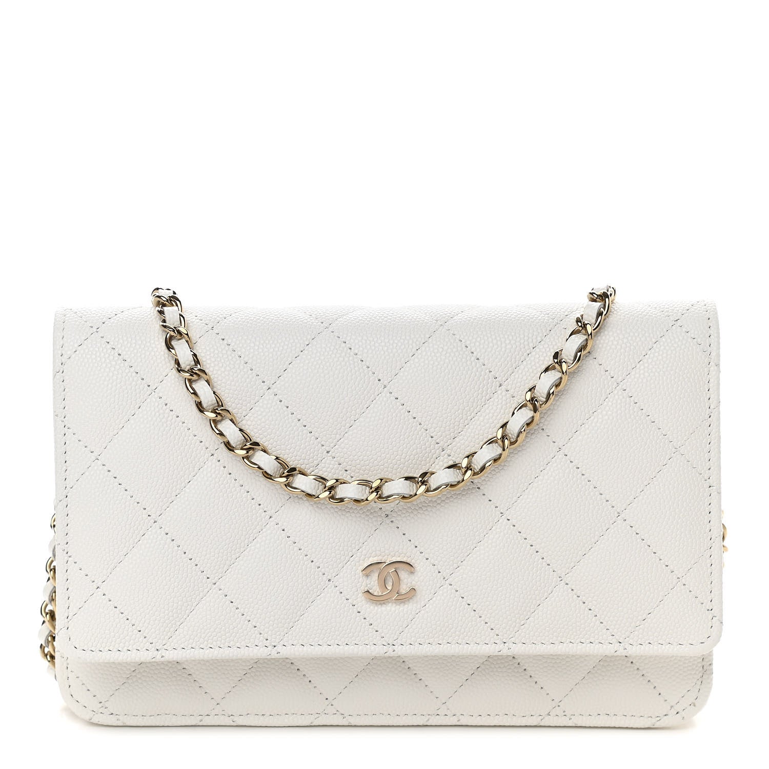 Chanel Caviar Quilted Wallet On Chain WOC White 1 of 12