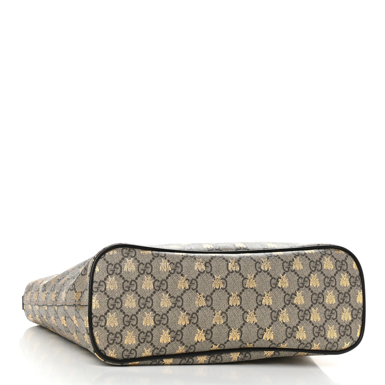 Gucci Soft GG Supreme Monogram Bees Small Crossbody Tote Beige Oro Black 4 of 9