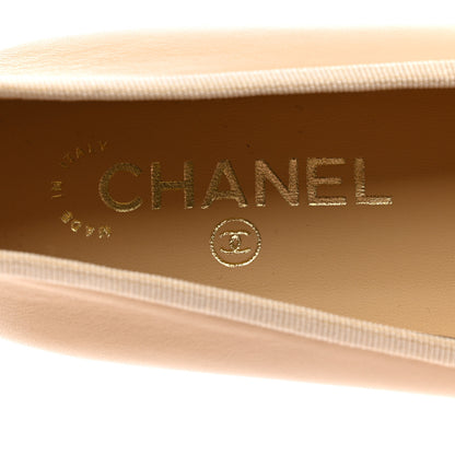 Chanel Lambskin Cap Toe Ballerina Flats 39.5 Beige Black 7 of 9