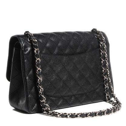 Chanel Caviar Quilted Jumbo Double Flap Black 3 of 8