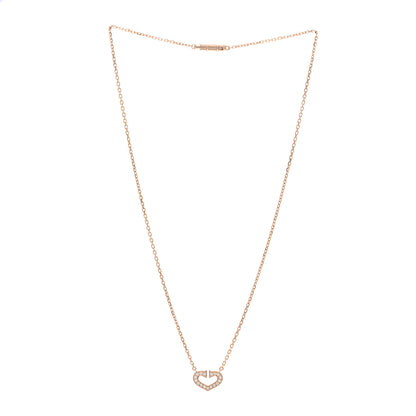 Cartier 18K Pink Gold Diamond Hearts And Symbols Pendant Necklace 4 of 4