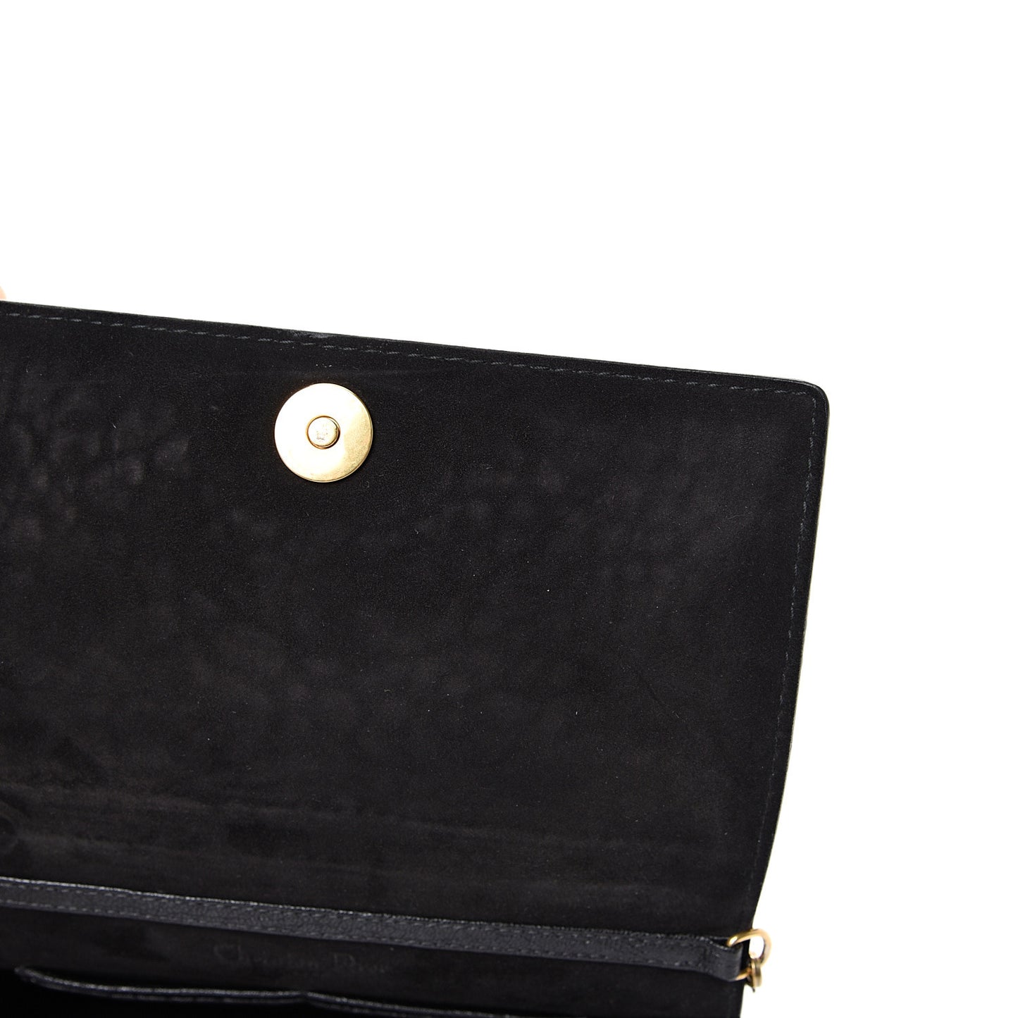 Grained Calfskin J'Adior Wallet on Chain Pouch Black