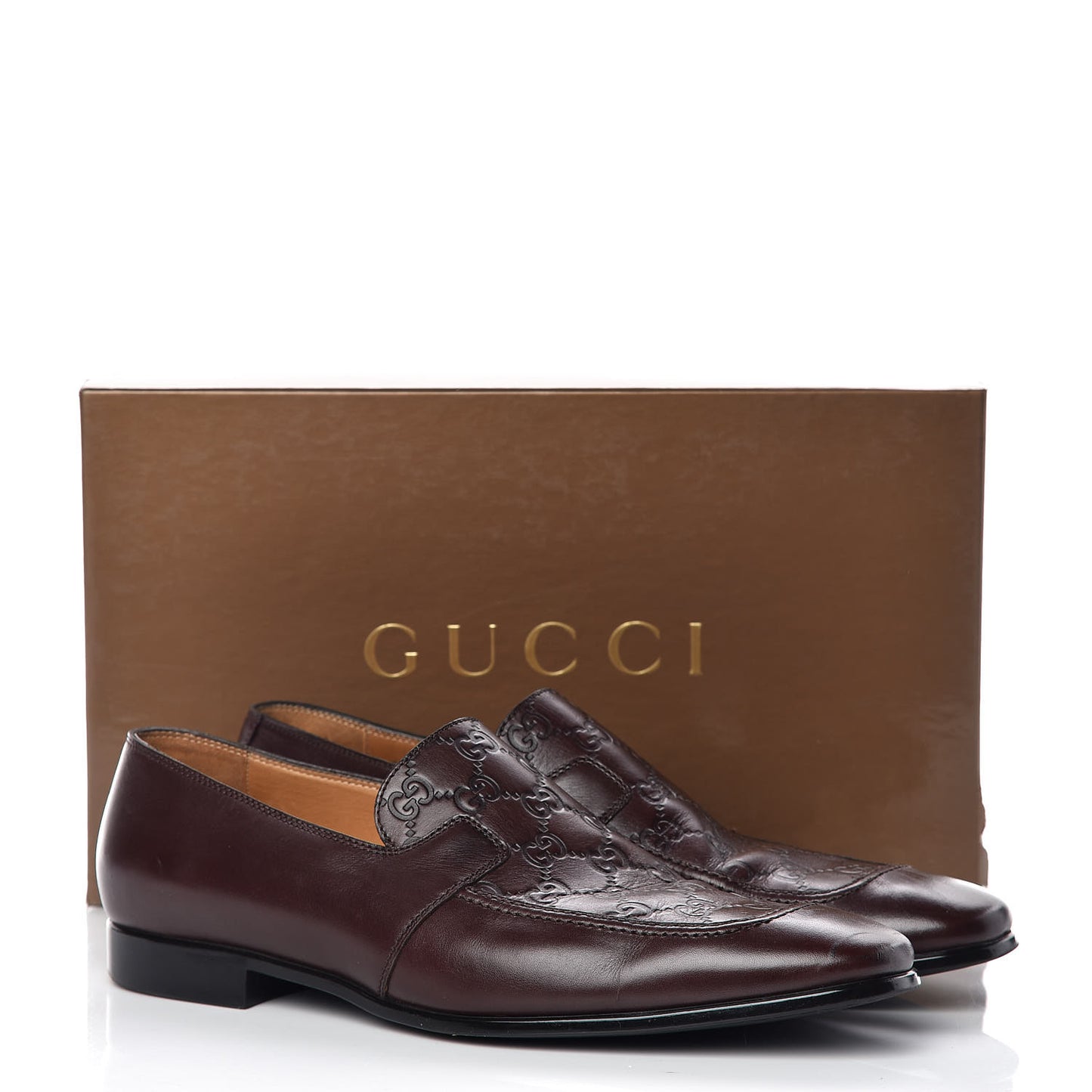 Guccissima Calfskin Mens Venetian Loafers 10.5 Brown