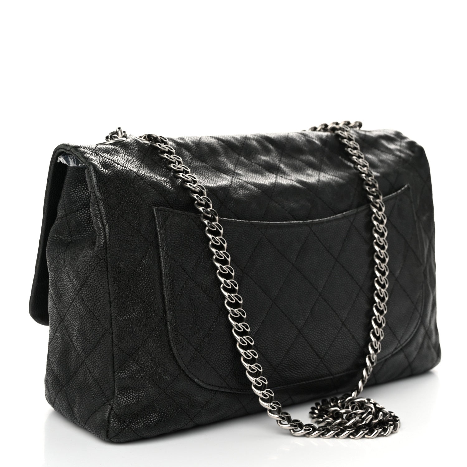 Chanel Washed Caviar Quilted 2.55 Reissue 227 Bijoux Chain Flap Black 3 of 10