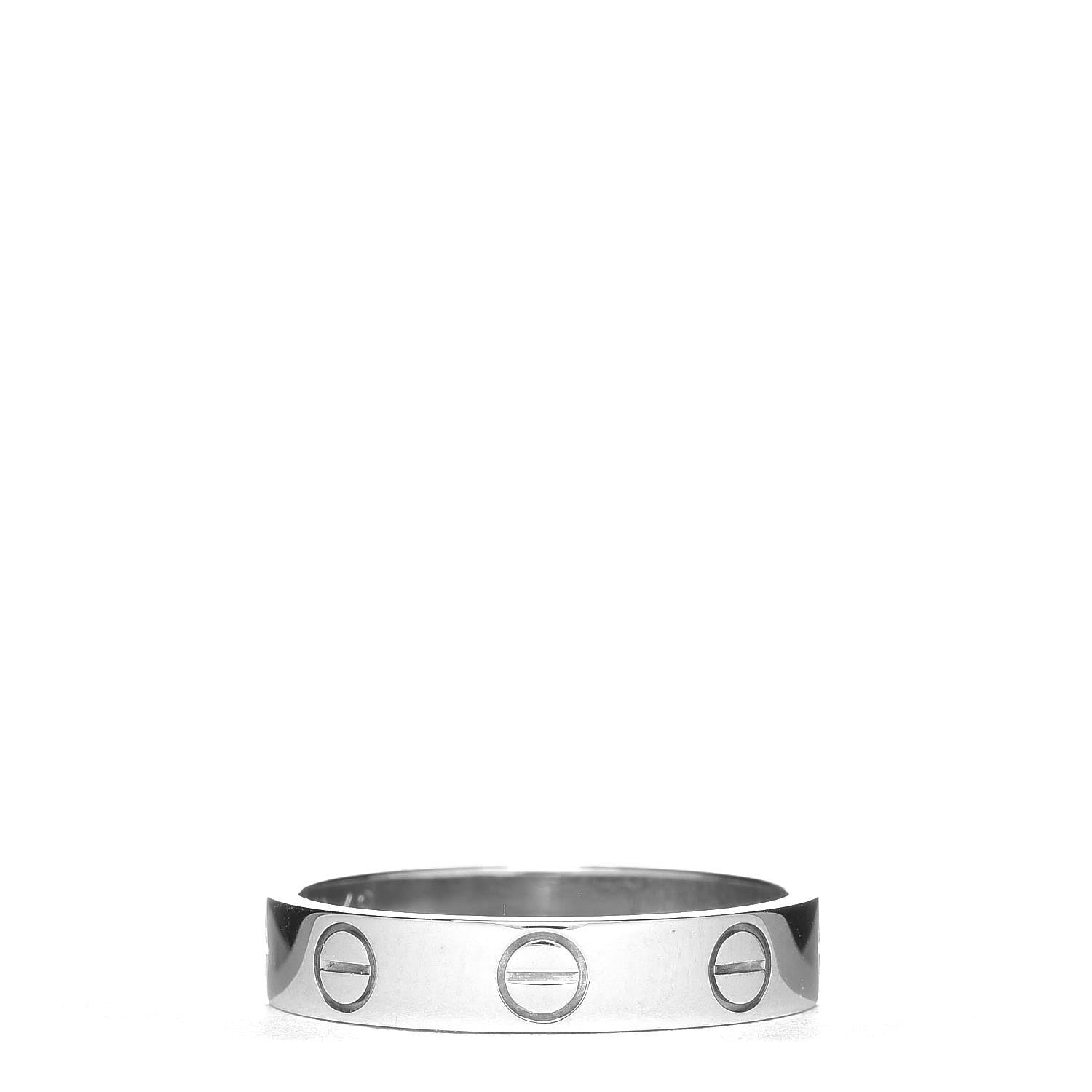 Cartier 18K White Gold 3.5mm LOVE Wedding Band Ring 49 5 1 of 5