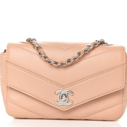 Chanel Caviar Chevron Quilted Small Single Flap Light Pink 9 of 9