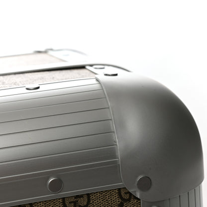 Gucci GG Supreme Monogram Aluminium Porter Medium Trolley Suitcase Beige Ebony Silver 11 of 13