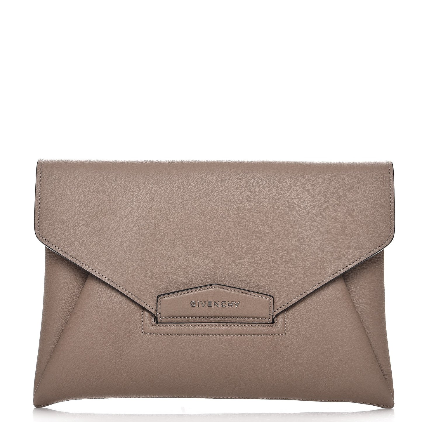 Sugar Goatskin Medium Antigona Envelope Clutch Mastic