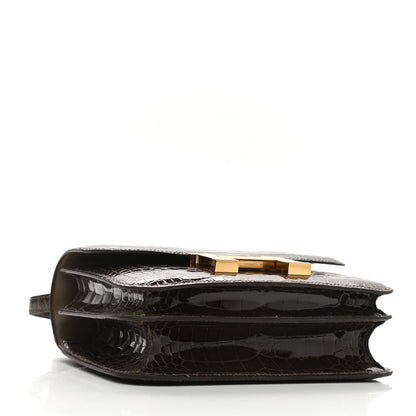 Hermes Shiny Alligator Constance 18 Gris Elephant 4 of 11
