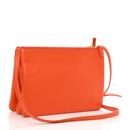 Celine Lambskin Large Trio Crossbody Bag Orange 3 of 9