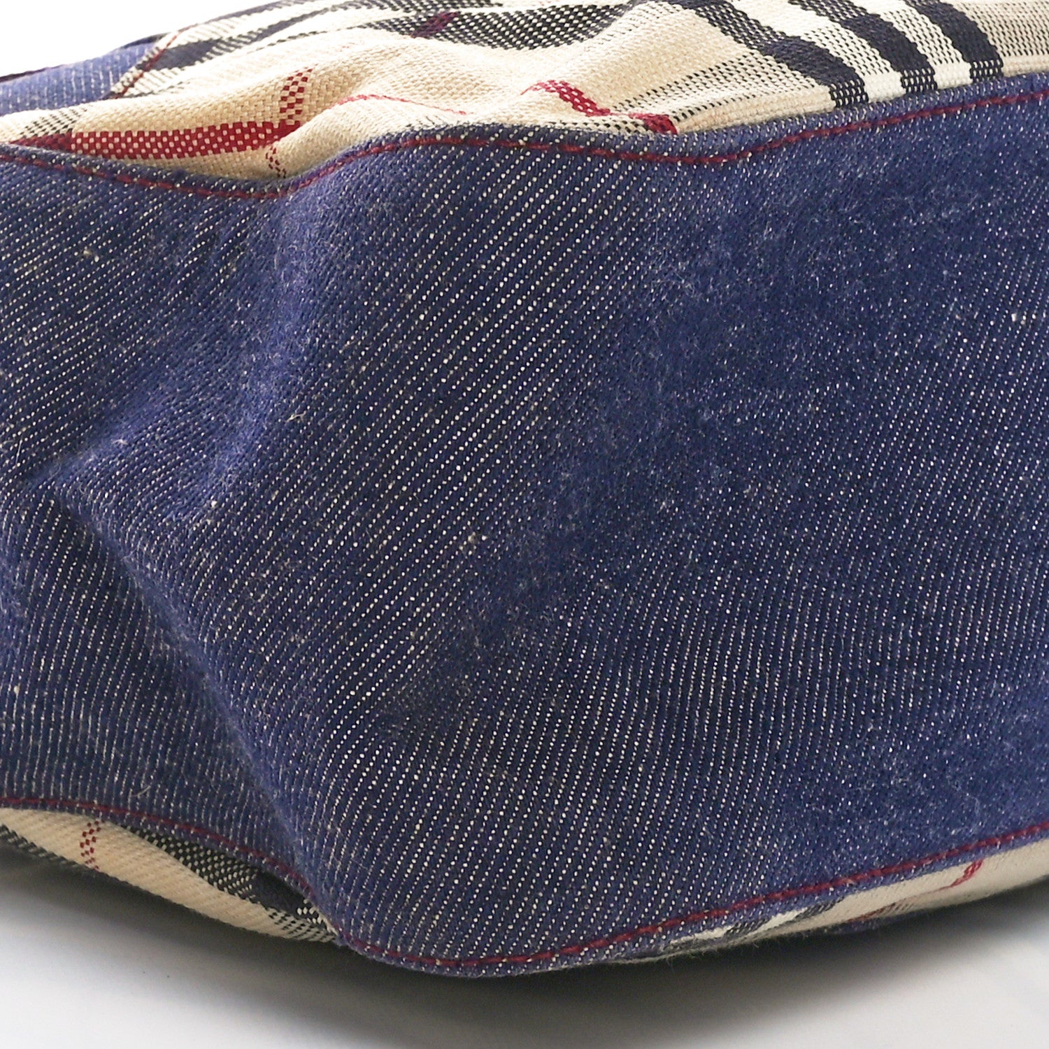 Burberry Denim Vintage Check Top Handle Patch Tote Red 8 of 9