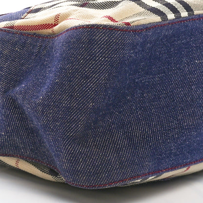 Burberry Denim Vintage Check Top Handle Patch Tote Red 8 of 9