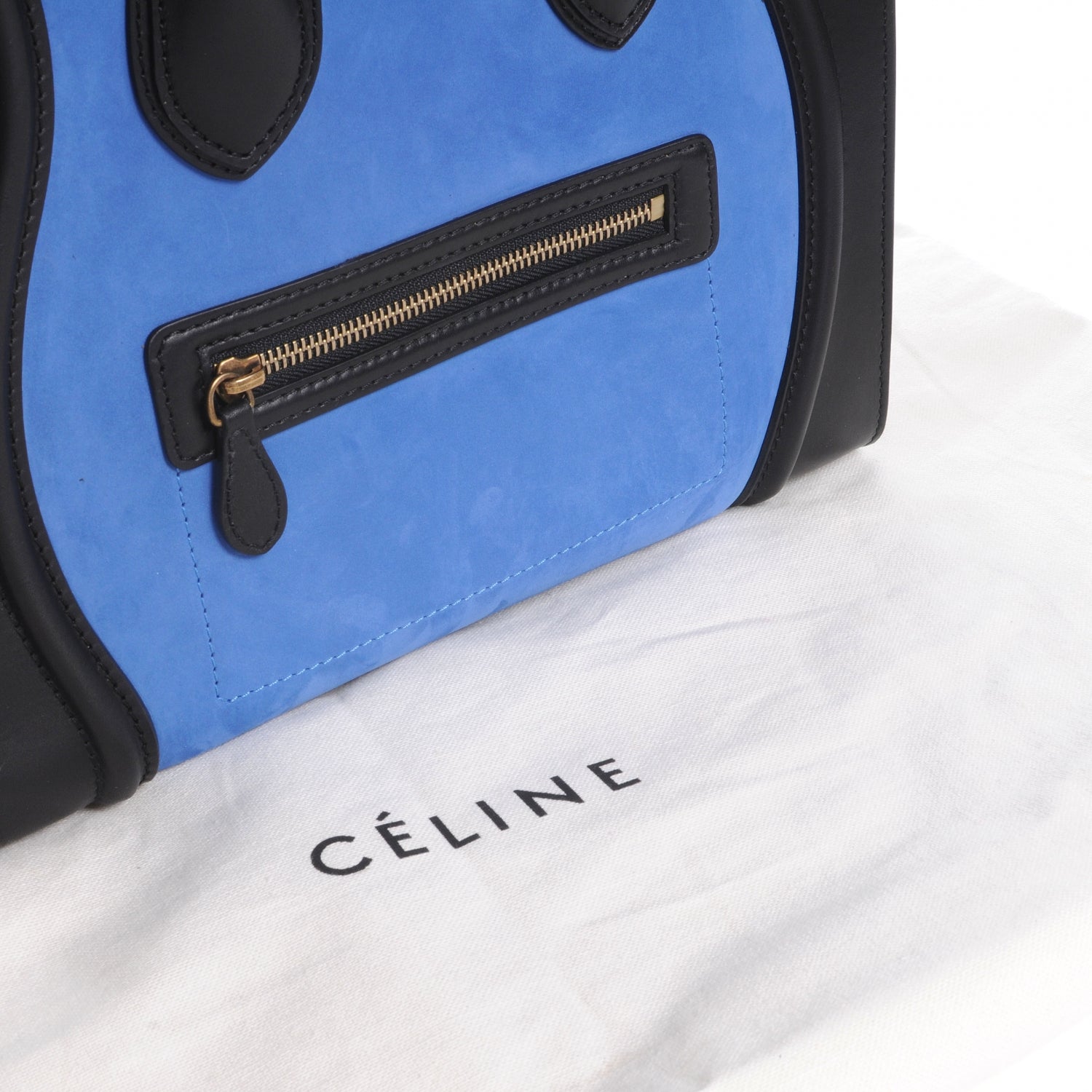 Celine Smooth Calfskin Suede Mini Tri-Color Luggage Black 6 of 10