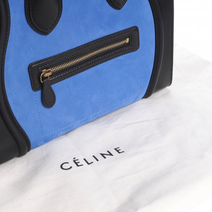 Celine Smooth Calfskin Suede Mini Tri-Color Luggage Black 6 of 10