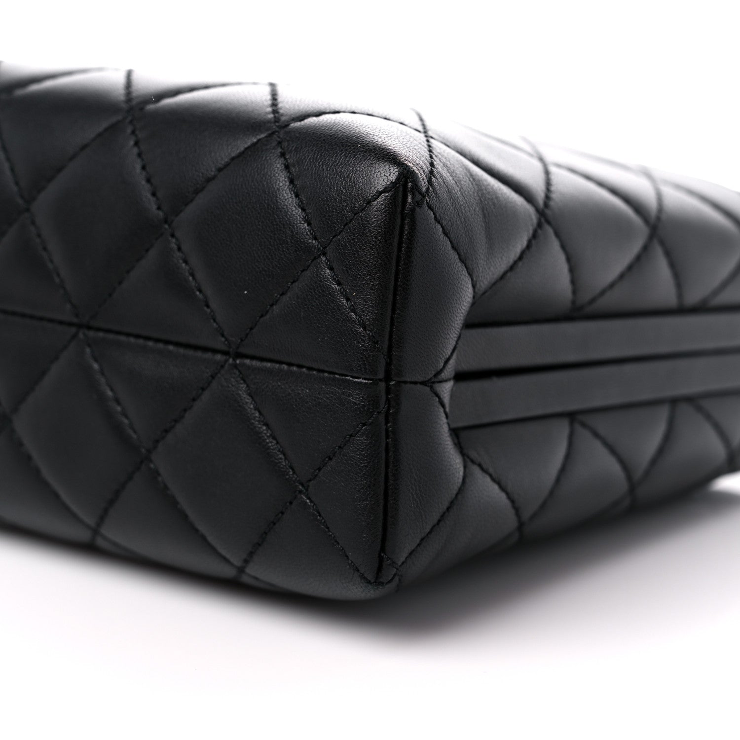 Chanel Lambskin Quilted Kisslock Minaudiere Black 9 of 10
